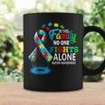 In This Family Nobody Fights Alone Blue Autism Awareness Coffee Mug Gifts ideas