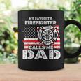 My Favorite Firefighter Calls Me Dad Usa Flag Father Coffee Mug Gifts ideas