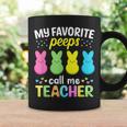 My Favorite Peeps Call Me TeacherHappy Easter Bunny Coffee Mug Gifts ideas