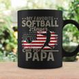 My Favorite Softball Player Calls Me Papa Amerikanische Flagge Tassen Geschenkideen