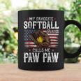 My Favorite Softball Player Calls Me Paw Paw American Flag Coffee Mug Gifts ideas