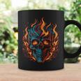 Fiery Flaming Skull Awesome Vintage Motorcycle Coffee Mug Gifts ideas