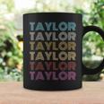 First Name Taylor Retro Personalized Groovy 80'S Coffee Mug Gifts ideas