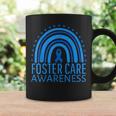 Foster Care Awareness Month Rainbow Ribbon Blue Coffee Mug Gifts ideas