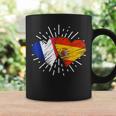Francia España Amistad Corazon Francia Italiano Taza de café Ideas de regalos