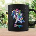 Freya Name Personalized Custom Rainbow Unicorn Dabbing Coffee Mug Gifts ideas