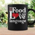 Food Is My Love Language Foodie Gourmet Coffee Mug Gifts ideas