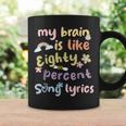 Music Lover Quote My Brain Is 80 Percent Song Lyrics Coffee Mug Gifts ideas