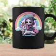 Grim Reaper Riding Unicorn Rainbow Heavy Metal Coffee Mug Gifts ideas