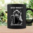 Guten Morgen Ganz Thin Eis German Language Cat Kaffee Black Tassen Geschenkideen