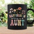Happiness Is Being An Aunt Floral Aunt Mother's Day Coffee Mug Gifts ideas