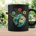 Happy Earth Day Cute Earth With Floral Earth Day 2024 Coffee Mug Gifts ideas