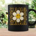 Happy Face Mama Groovy Daisy Flower Smiling Flower Coffee Mug Gifts ideas