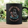 Happy Living Skeleton Reaper Flamingo Pool Float Coffee Mug Gifts ideas