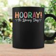 Hooray It's Library Day Reader Books Lover Groovy Coffee Mug Gifts ideas