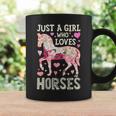 Horse Just A Girl Who Loves Horseback Riding Farm Flower Coffee Mug Gifts ideas