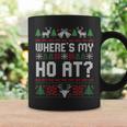 Where My Ho's At Ugly Christmas Sweater Couples Matching Coffee Mug Gifts ideas