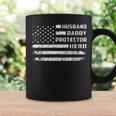 Husband Daddy Protector Hero American Flag Fathers Day Coffee Mug Gifts ideas
