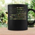 Husband Daddy Protector Hero Fathers Day Camo American Flag Coffee Mug Gifts ideas