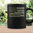 Husband Father Protector Hero Fathers Day Camo American Flag Coffee Mug Gifts ideas