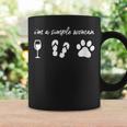 I'm A Simple Woman Wine Flip Flops Dog Paw Cute Coffee Mug Gifts ideas