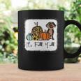 It's Fall Y'all Yellow Dachshund Dog Leopard Pumpkin Falling Coffee Mug Gifts ideas