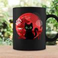 Japanese Cat Silhouette Flower Kitten Anime Lover Cat Coffee Mug Gifts ideas
