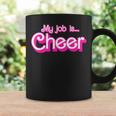 My Job Is Cheer Pink Retro Cheer Mom Girls Coffee Mug Gifts ideas