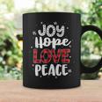 Joy Hope Love Peace Red Buffalo Plaid Christmas Mom Women Coffee Mug Gifts ideas