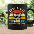 Just A Boy Who Loves Cats Themed Cat Owner Boy Kid Cat Lover Coffee Mug Gifts ideas