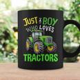 Just A Boy Who Loves Tractors Green Farm Tractor Trucks Coffee Mug Gifts ideas