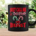 Just Call A Christmas Beast With Cute Crossed Candy Canes Coffee Mug Gifts ideas