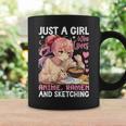 Just A Girl Who Loves Anime Ramen And Sketching Anime Merch Coffee Mug Gifts ideas