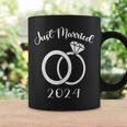 Just Married 2024 Wedding Rings Matching Couple Newlyweds Coffee Mug Gifts ideas