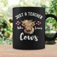 Just A Teacher Who Loves Cows Cute Highland Cow Coffee Mug Gifts ideas