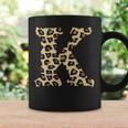 Leopard Cheetah Print Letter K Initial Rustic Monogram Coffee Mug Gifts ideas