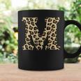 Leopard Cheetah Print Letter M Initial Rustic Monogram Coffee Mug Gifts ideas