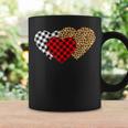 Leopard Heart Buffalo Plaid Heart Valentine Day Coffee Mug Gifts ideas