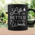 Life Is Better In The Woods Cool Rustic Vacation Quote Coffee Mug Gifts ideas