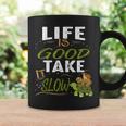 Life Is Good Take It Slow Sloth Turtle Snail Coffee Mug Gifts ideas
