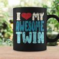 I Love My Awesome Twin Twins Brothers Matching Distressed Coffee Mug Gifts ideas