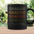 Love Heart Shalom Grunge Vintage Style Black Shalom Coffee Mug Gifts ideas