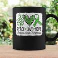 Mental Health Awareness Peace Love Hope Support Green Ribbon Coffee Mug Gifts ideas