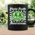 Mental Health Awareness Smile Face Checkered Green Ribbon Coffee Mug Gifts ideas