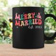 Merry & Married 2023 First Christmas Pajama Couples Matching Coffee Mug Gifts ideas