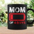 Mom Of 4 Boys Low Battery Mother's Day Coffee Mug Gifts ideas