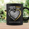 Mom Dad I Wear Gold For My Son Childhood Cancer Awareness Coffee Mug Gifts ideas