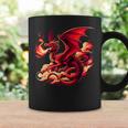 Mythical Red Dragon Breathes Fire On Clouds Boy Girl Dragon Coffee Mug Gifts ideas