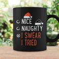 Nice Naughty I Swear I Tried Santa List Christmas Joke Coffee Mug Gifts ideas