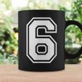 Number 6 Birthday Sports Player Team Numbered Jersey Coffee Mug Gifts ideas